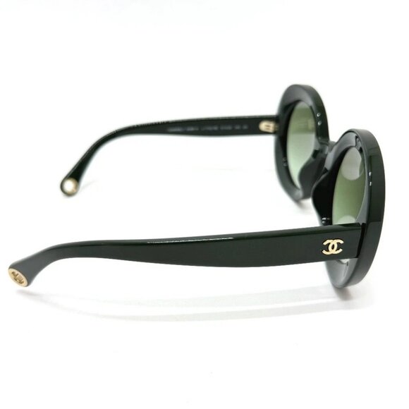 CHANEL 5489-A CC Mark Round Shape Eyewear sunglasses Plastic Green - Picture 6 of 16